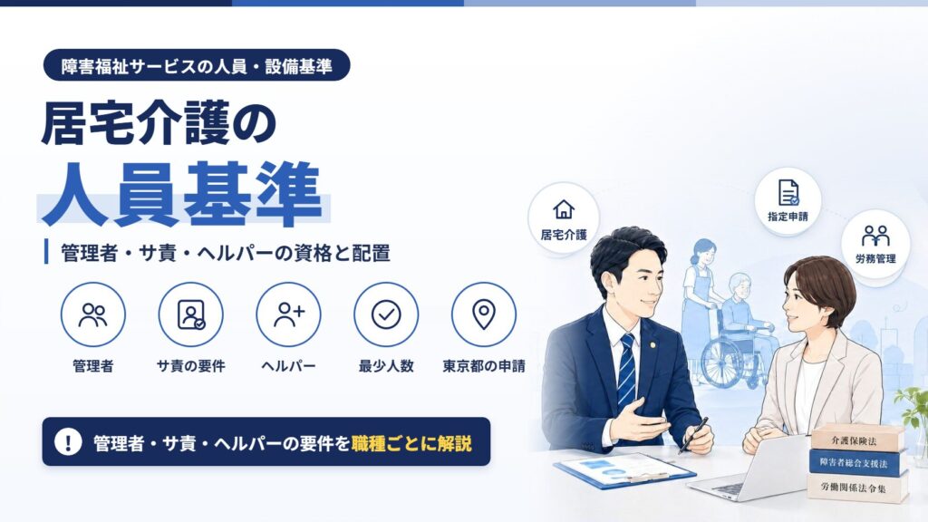 居宅介護の人員基準｜管理者・サ責・ヘルパーの資格と配置