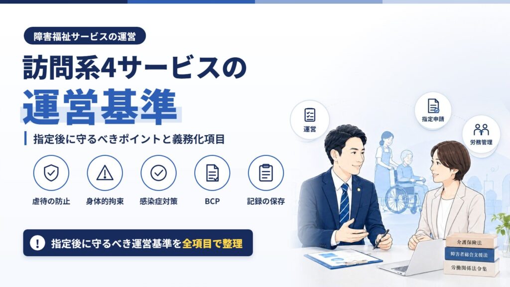 訪問系4サービスの運営基準｜指定後に守るべきポイントと義務化項目